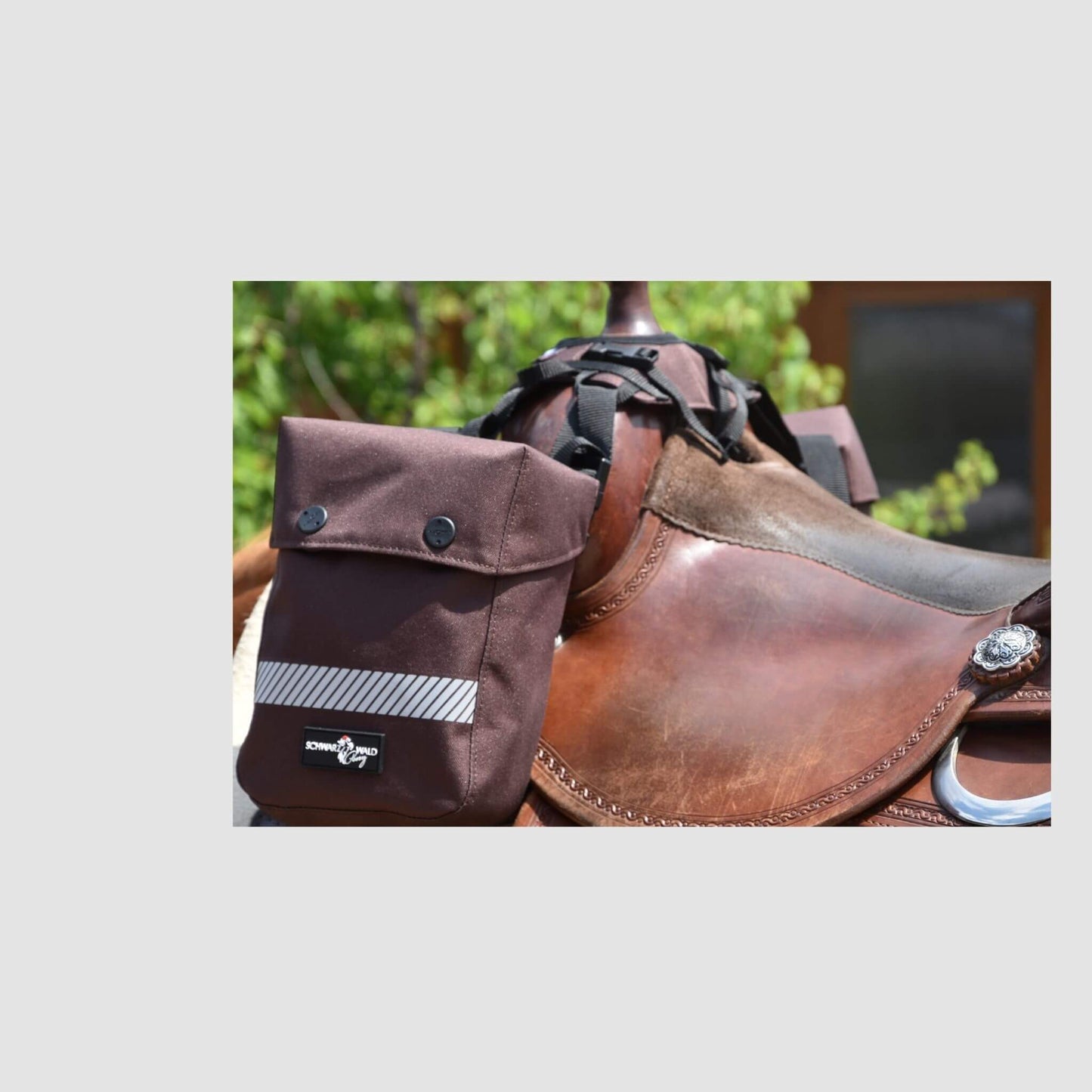 Huckepack " Sattelhorntaschen klein " braun und schwarz