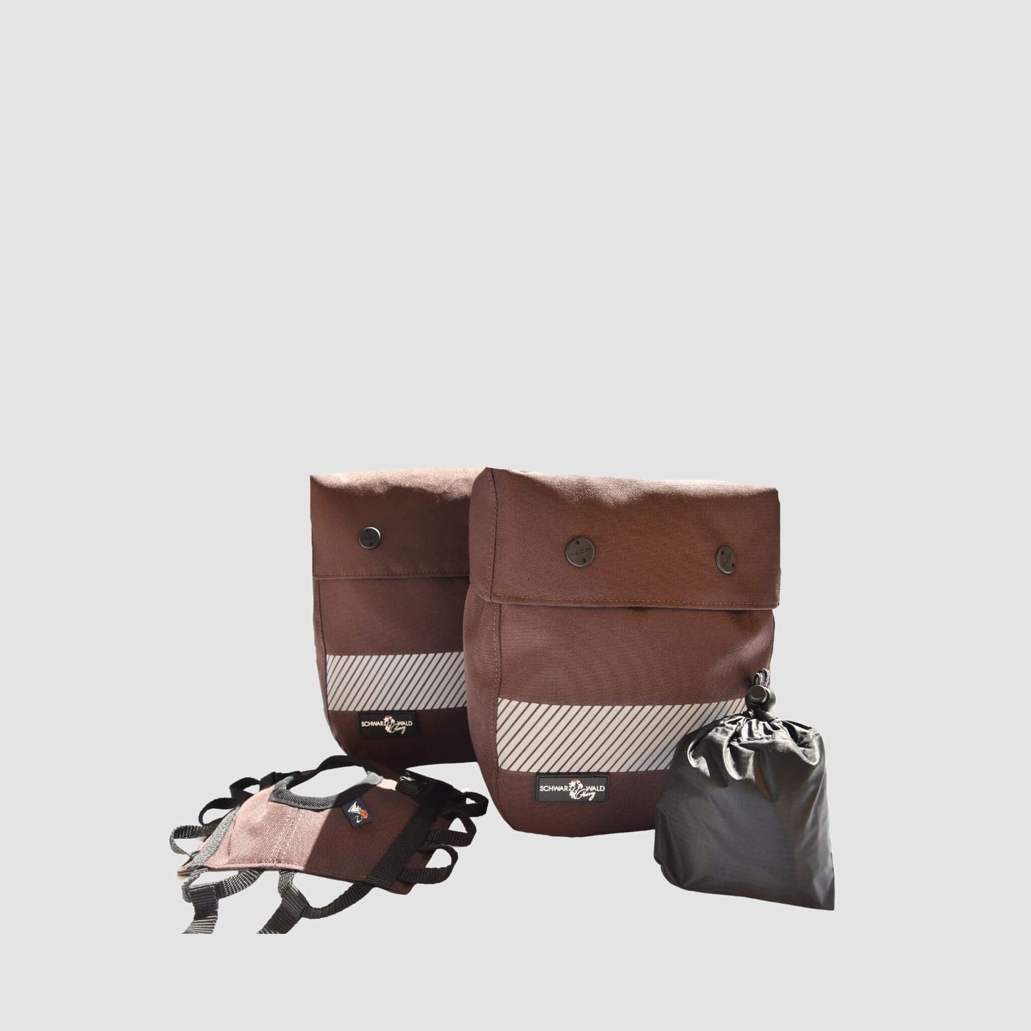 Huckepack " Sattelhorntaschen groß" braun und schwarz