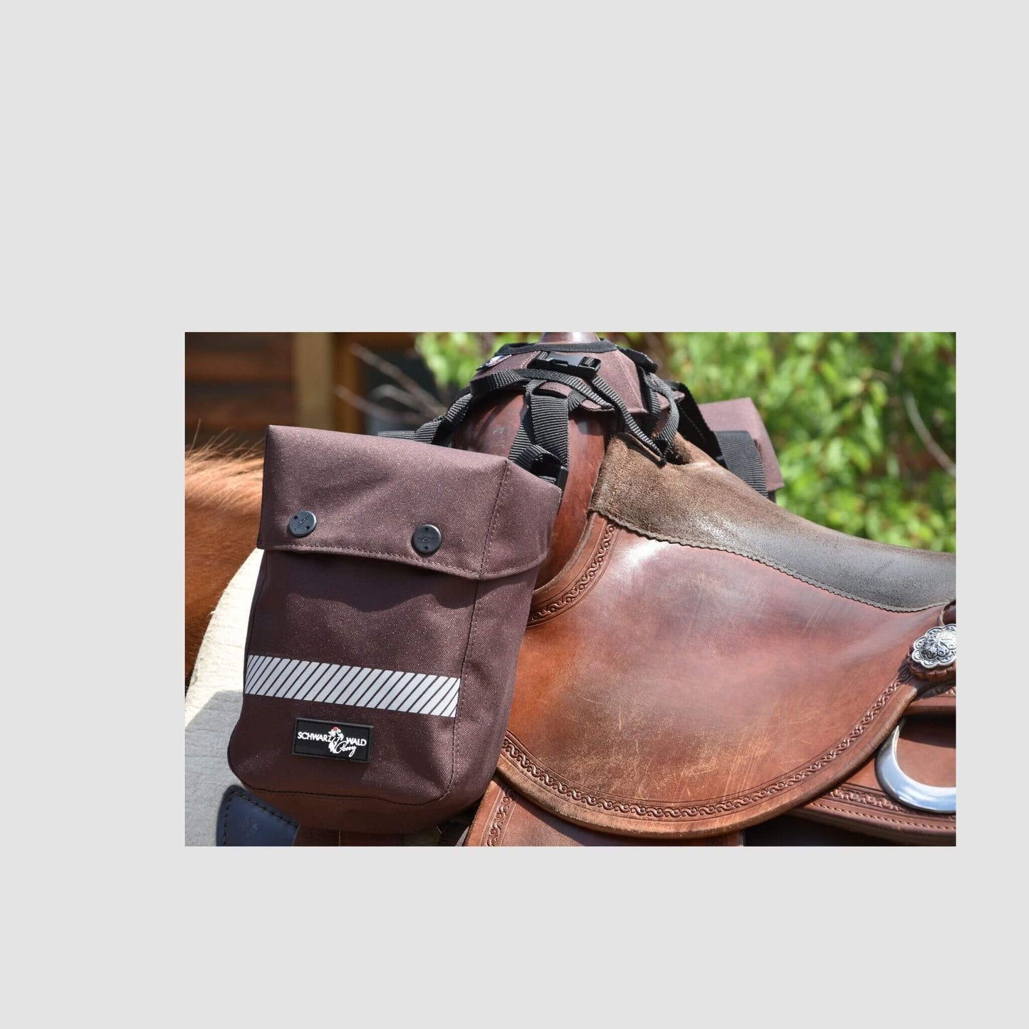 Huckepack " Sattelhorntaschen klein " braun und schwarz