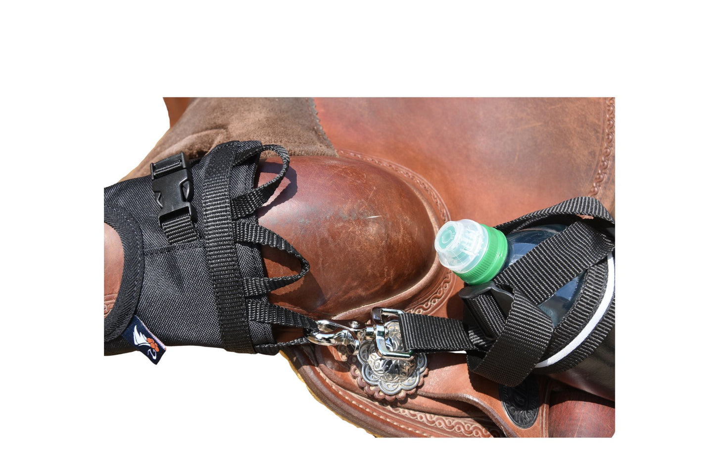 Flaschenhalter "Schluckspecht 2.0" klein Englischsattel und Westernsattel