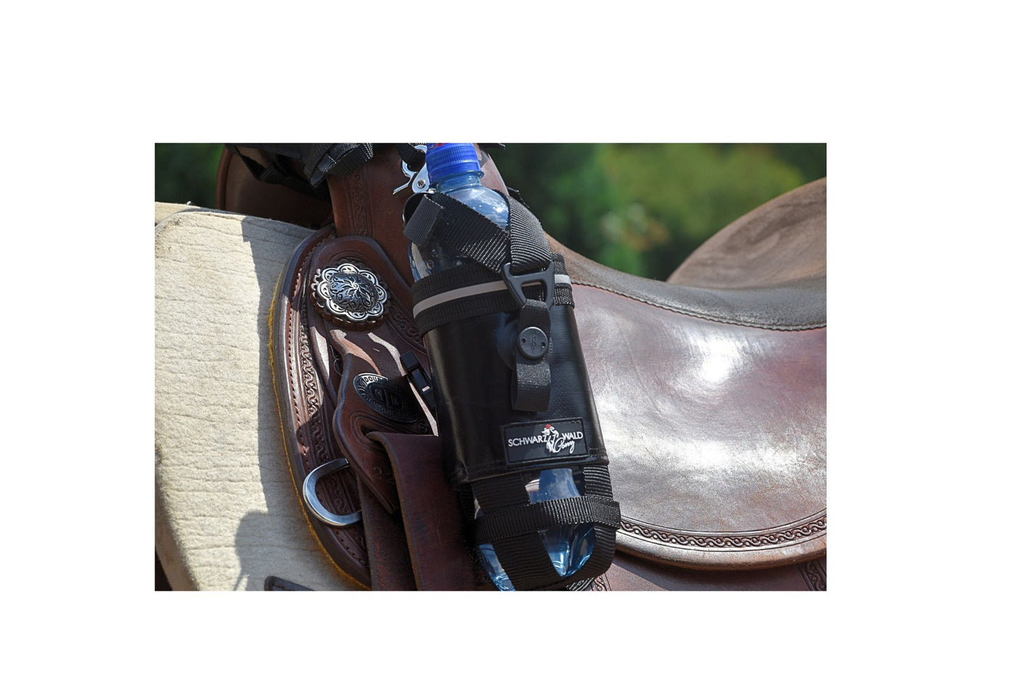 Flaschenhalter "Schluckspecht 2.0" klein Englischsattel und Westernsattel