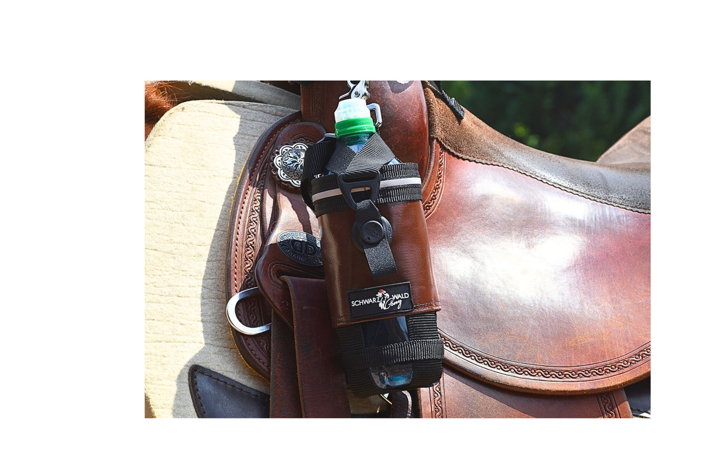 Flaschenhalter "Schluckspecht 2.0" klein Englischsattel und Westernsattel