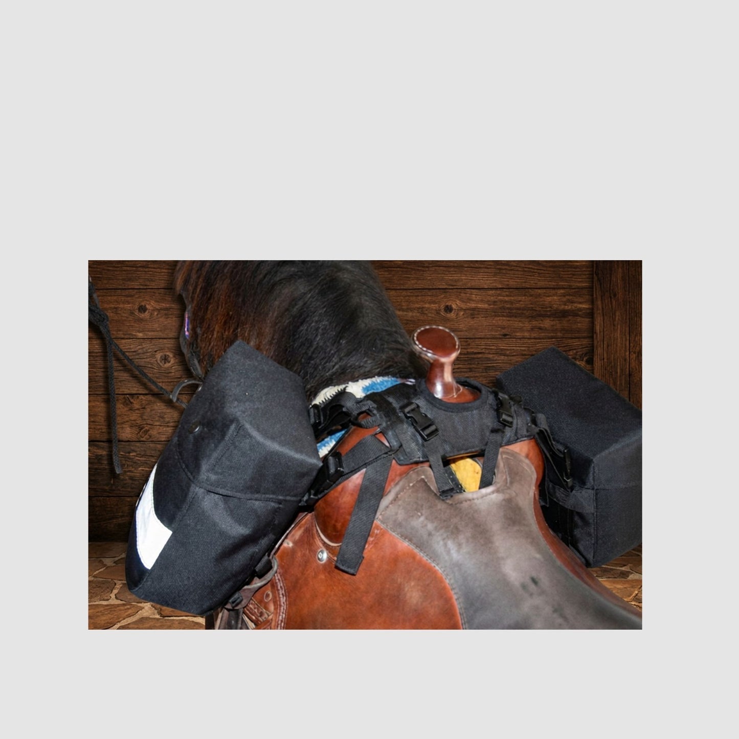 Huckepack " Sattelhorntaschen groß" braun und schwarz