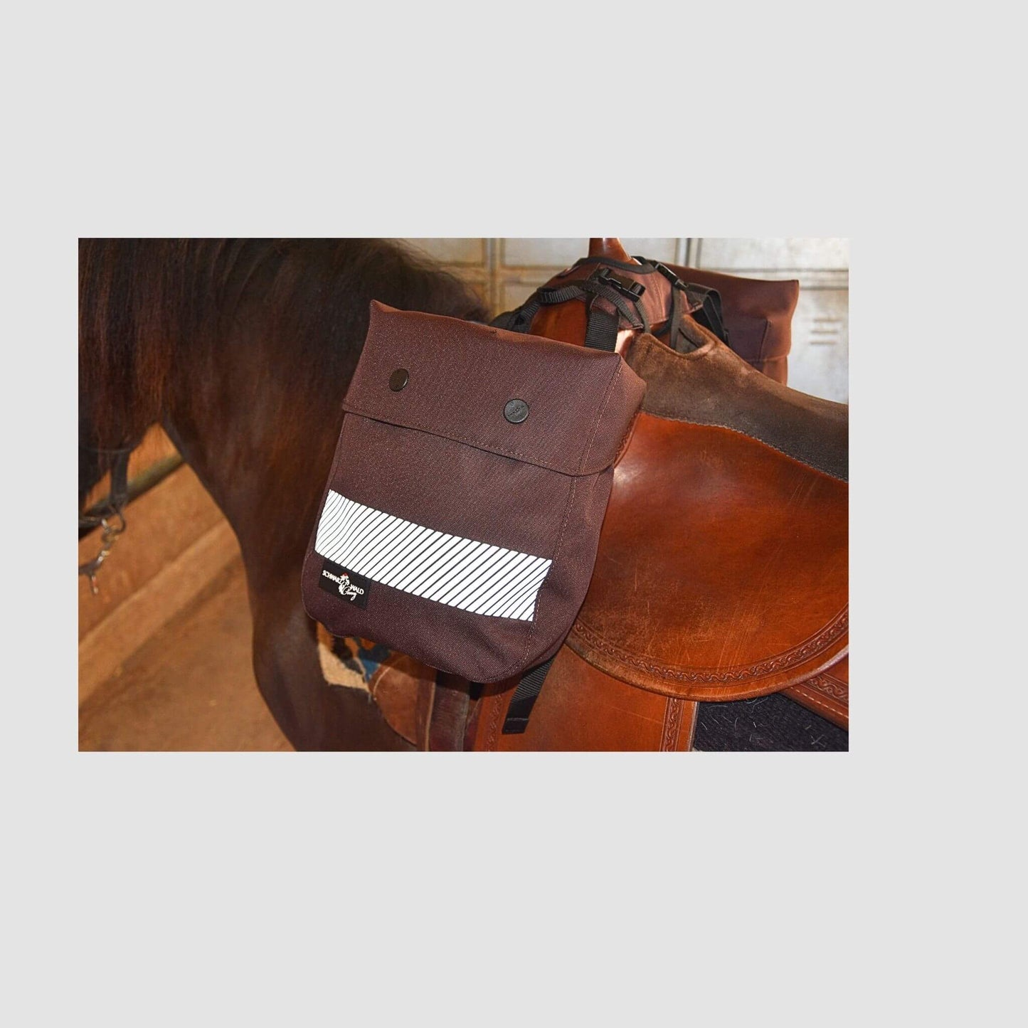 Huckepack " Sattelhorntaschen groß" braun und schwarz