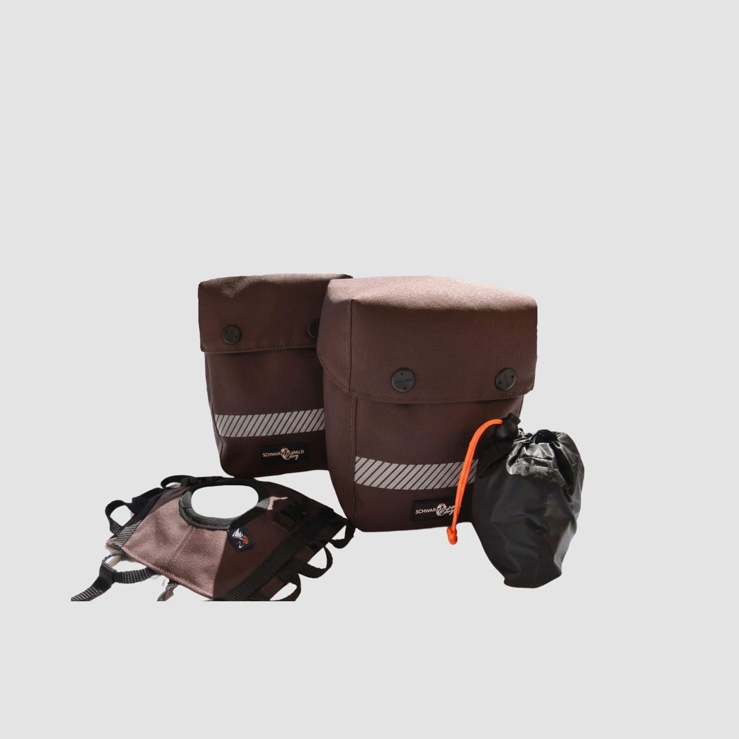 Huckepack " Sattelhorntaschen klein " braun und schwarz