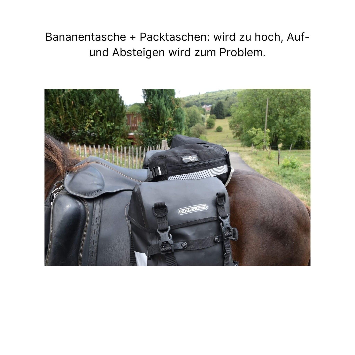 Huckepack "Bananentasche "Englisch und Westernsattel braun und schwarz
