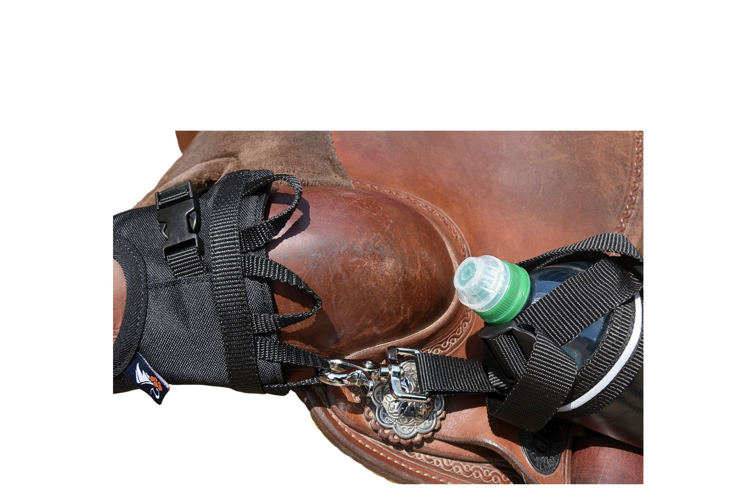 Flaschenhalter "Schluckspecht 2.0" klein Englischsattel und Westernsattel